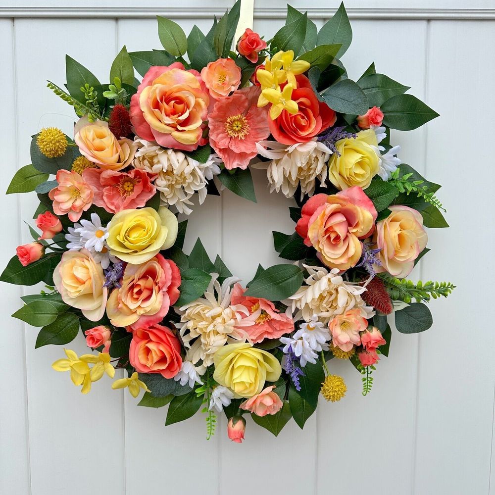 Rose, Chrysanthemum, Grandiflorum, and Peony Wreath
